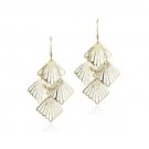 18K Gold over Sterling Silver 4 Seashell Chandelier Earrings EG13067