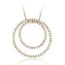 18K Gold over Sterling Silver 4-5ct CZ Double Circle Eternity Pendant NG10146
