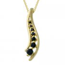 18k Gold over Sterling Silver 4-5ct Sapphire Journey Necklace PG10716S