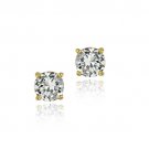 18K Gold Over Sterling Silver 7mm Round CZ Stud Earrings EG11539