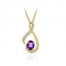 18K Gold over Sterling Silver Amethyst & Diamond Accent Infinity Pendant PG11558A