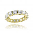 18K Gold over Sterling Silver Asscher-Cut CZ Eternity Wedding Band Ring RG12350-5