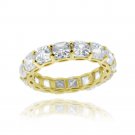 18K Gold over Sterling Silver Asscher-Cut CZ Eternity Wedding Band Ring RG12350-6