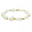 18K Gold over Sterling Silver Beads & Twist Glass Stretch Bracelet BT9480M23