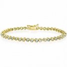18K Gold over Sterling Silver Bezel Set CZ Tennis Bracelet BG4779