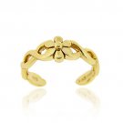 18K Gold over Sterling Silver Braided Daisy Flower Toe Ring TRG4083