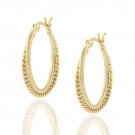 18K Gold over Sterling Silver Braided Design Hoop Earrings EG11185
