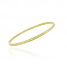 18K Gold over Sterling Silver Cubic Zirconia Channel Set Bangle Bracelet BAG11653