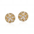 18K Gold over Sterling Silver CZ 8mm Ball Stud Earrings EG4292