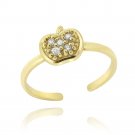 18k Gold over Sterling Silver CZ Apple Toe Ring TRG12304