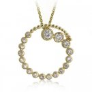 18K Gold over Sterling Silver CZ Circle Journey Pendant PG10061