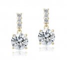 18K Gold over Sterling Silver CZ Dangle Earrings EG13315