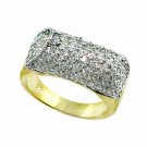 18K Gold over Sterling Silver CZ Dome Ring RG4613-7