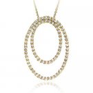 18K Gold over Sterling Silver CZ Double Oval Pendant PG10140