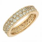 18K Gold over Sterling Silver CZ Eternity Band Ring Size 7 RG4707-7