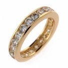 18K Gold over Sterling Silver CZ Eternity Wedding Band Ring Size 9 RG1574-9