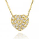 18K Gold over Sterling Silver CZ Heart Slide Pendant 1268