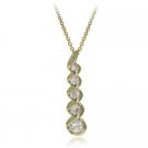18K Gold over Sterling Silver CZ Journey Pendant PG10059