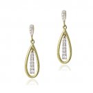 18K Gold over Sterling Silver CZ Marquise Dangle Earrings E12847