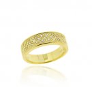 18K Gold over Sterling Silver CZ Micro Pave Band Ring Size 8 RG11677-8