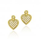 18K Gold over Sterling Silver CZ Micro Pave Heart Dangle Earrings EG11669
