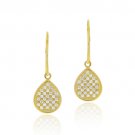 18K Gold over Sterling Silver CZ Micro Pave Teardrop Dangle Earrings EG11671