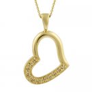 18K Gold over Sterling Silver CZ Open Floating Heart Pendant PG10631