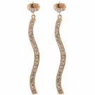 18K Gold over Sterling Silver CZ Pave Swirl Dangle Earrings EG4238