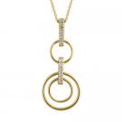 18K Gold over Sterling Silver CZ Stacked Circles Pendant PG10626
