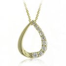 18K Gold over Sterling Silver CZ Teardrop Journey Pendant PG10060