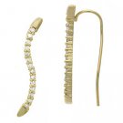 18K Gold over Sterling Silver CZ Wave Drop Earrings EG10186