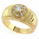 18K Gold over Sterling Silver Designer Inspired CZ Mens Ring RG8198-9