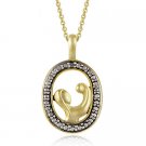 18K Gold over Sterling Silver Diamond Accent 'Mom' & 'Baby' Pendant PG10826