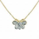 18K Gold over Sterling Silver Diamond Accent Butterfly Slide Pendant PG4639