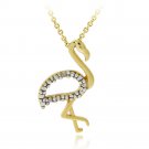 18K Gold over Sterling Silver Diamond Accent Flamingo Necklace PG11992