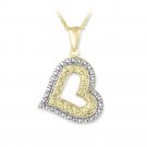 18K Gold over Sterling Silver Diamond Accent Floating Heart Necklace PG13186