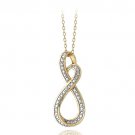 18K Gold over Sterling Silver Diamond Accent Infinity Heart Swirl Necklace PG12920