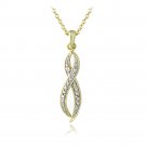 18K Gold over Sterling Silver Diamond Accent Infinity Pendant Necklace PG12204