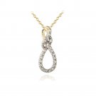 18K Gold over Sterling Silver Diamond Accent Infinity Twist Necklace PG12924