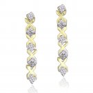 18K Gold over Sterling Silver Diamond Accent Linear Drop Earrings EG4656