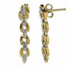 18K Gold over Sterling Silver Diamond Accent Link Dangle Earrings EG4534