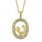 18k Gold over Sterling Silver Diamond Accent Mother & Baby Cameo Pendant PG10728