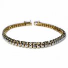 18K Gold over Sterling Silver Diamond Accents Tennis Bracelet 1074