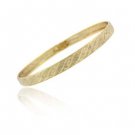 18k Gold over Sterling Silver Diamond-cut Flex Bangle BAG10535
