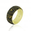 18k Gold Over Sterling Silver Enamel Tiger Print Ring Size 10 RG11117M7-10