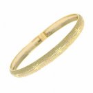 18K Gold over Sterling Silver Etched Satin Bangle Bracelet BAG8602