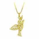 18K Gold over Sterling Silver Filigree Dove Pendant PG9010