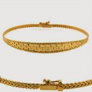 18K Gold over Sterling Silver Fox Tail Weave Design Bracelet BG4373