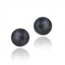 18K Gold over Sterling Silver Freshwater Cultured 10-10.5mm Peacock Pearl Stud Earrings EG11848FPCK