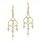 18K Gold over Sterling Silver Freshwater Cultured Pink Pearl Chandelier Earrings EG11755FPPL